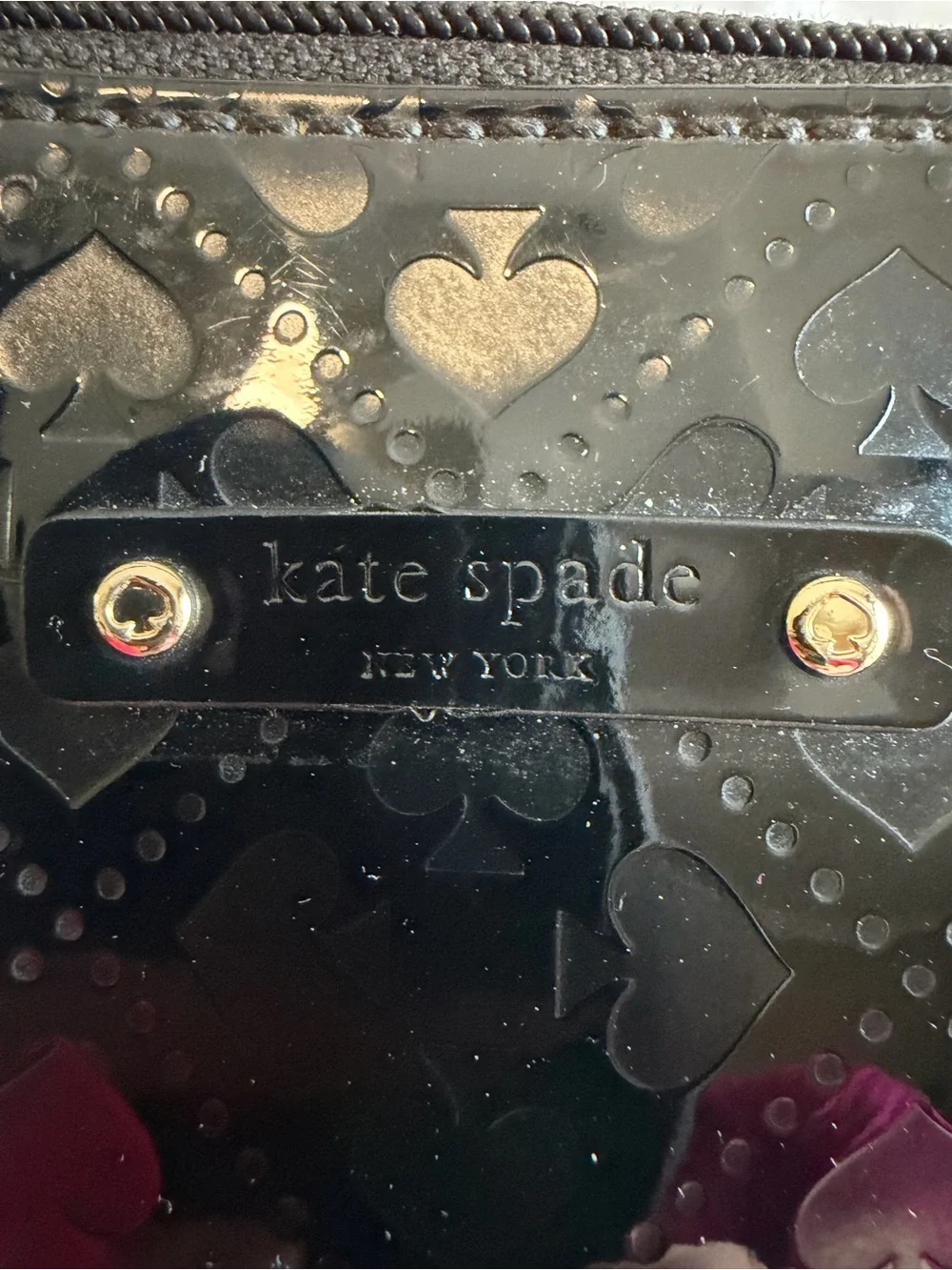 Kate Spade Emerald Avenue Jeralyn Black Patent Tote Bag with Heart Charm